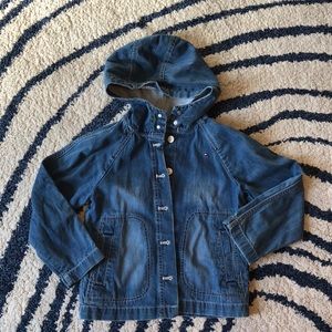 Tommy Hilfiger hooded denim jacket size S 6-7